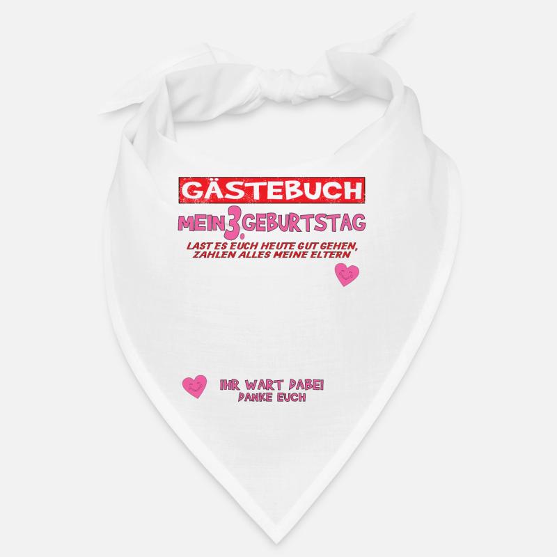 3. Geburtstag Mädchen & Junge Gästebuch Bandana