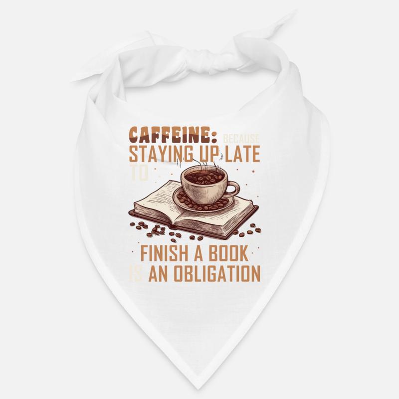 Funny Book Reader Coffee Lover Bookworm Caffeine Q Bandana