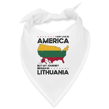 Litauisch Amerikanischer Patriot USA Gewachsen - Bandana - Weiß - Vorne