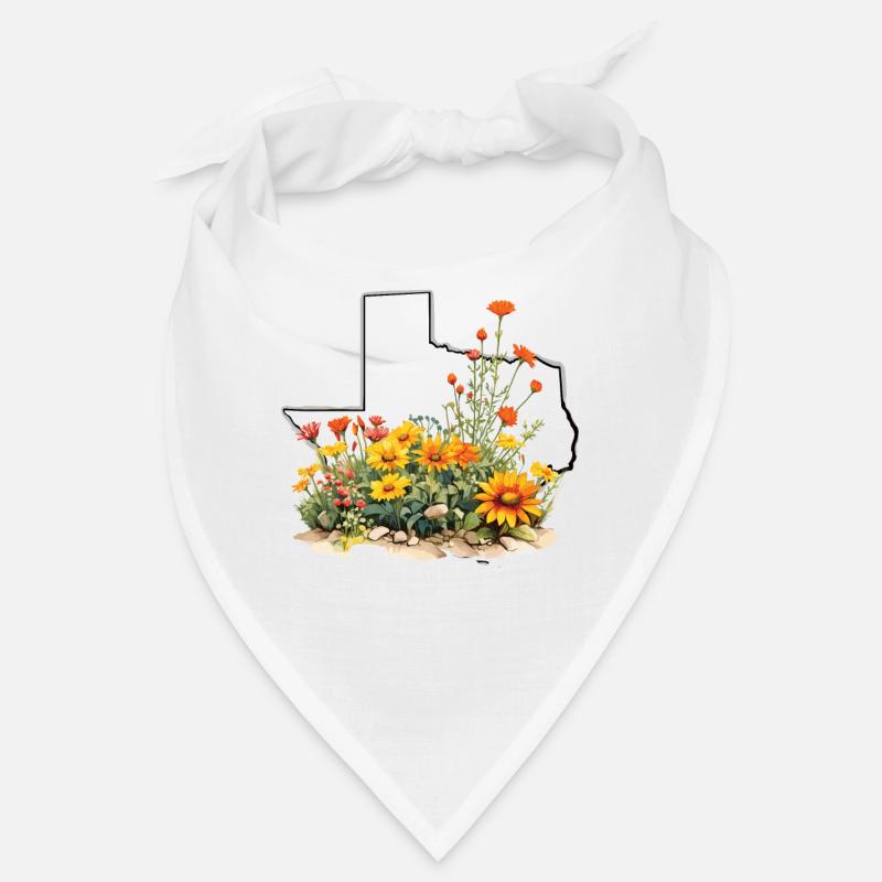 Texas flag with floral spring Texas Bandana