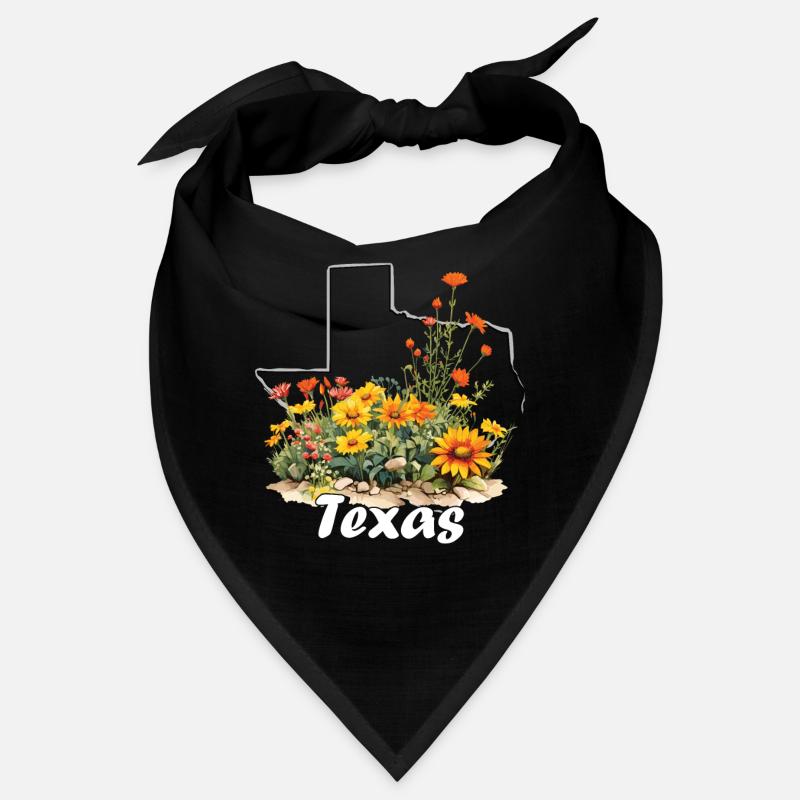 Drapeau du Texas avec printemps floral Texas Bandana