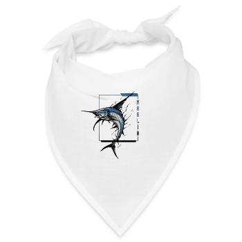 Marlin Majesty: Anmutiger Marlin - Bandana - Weiß - Vorne