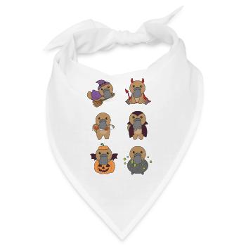 Schnabeltier Halloween Teufel Kürbis Vampier - Bandana - Weiß - Vorne