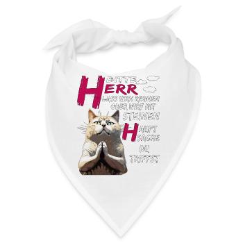 KATZE BETET HERR LASS HIRN REGNEN - Bandana - Weiß - Vorne