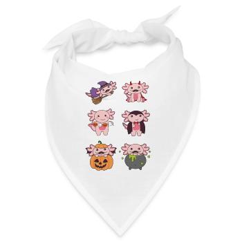 Axolotl Halloween Teufel Kürbis Vampier Kostüm - Bandana - Weiß - Vorne