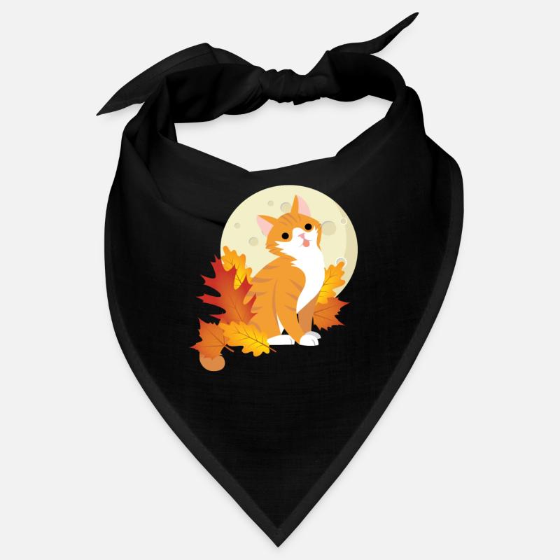 Herbst Katze Kätzchen Fall Blätter Bandana