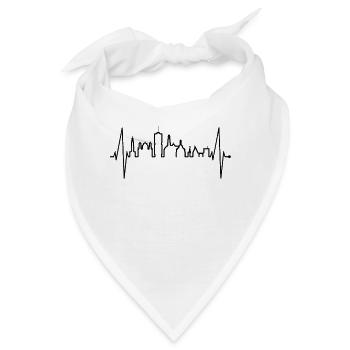 Augsburg Skyline Herzschlag Fan I Love Augsburger - Bandana - Weiß - Vorne