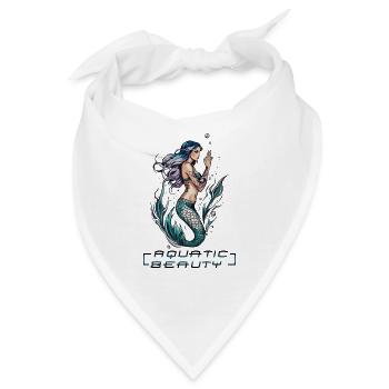 Aquatic Beauty: Bezaubernde Meerjungfrau - Bandana - Weiß - Vorne