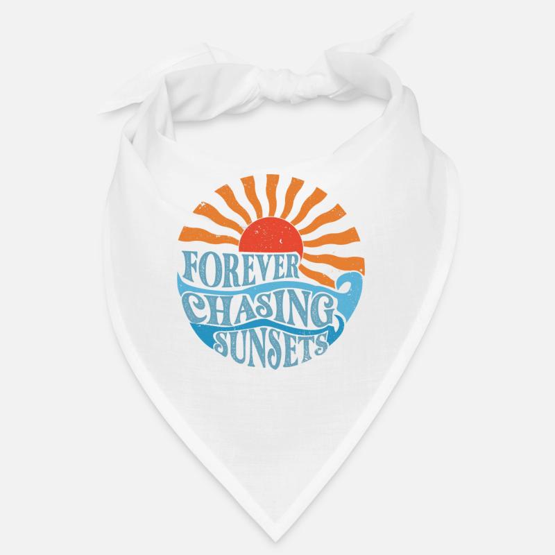 Forever Chasing Sunsets Retro Summer Vacation Bandana