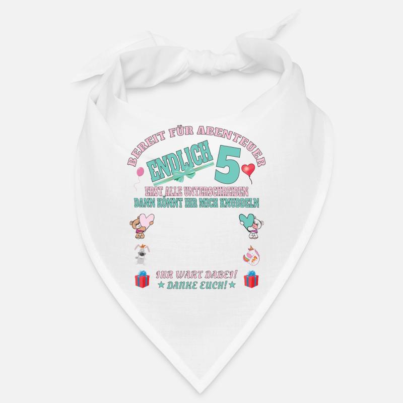 5. Geburtstag Mädchen & Junge Gästebuch Bandana