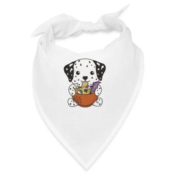 Nudeln japanische Nudeln Halloween Dalmatiner - Bandana - Weiß - Vorne