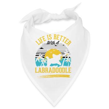 Das Leben ist besser mit einem Labradoodle - Bandana - Weiß - Vorne