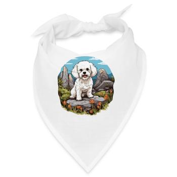 Hund Bichon Friesé - Bandana - Weiß - Vorne