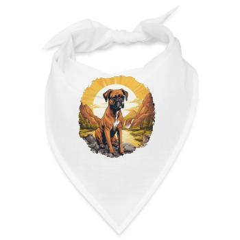 Hund Boxer - Bandana - Weiß - Vorne