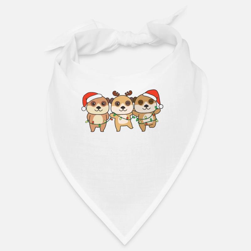 Suricate Noël Animaux d’hiver Suricate - Bandana - blanc