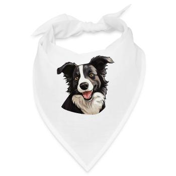 Hund Border Collie - Bandana - Weiß - Vorne