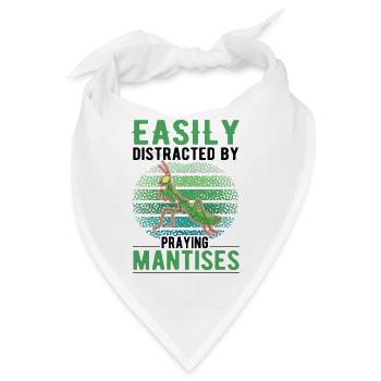 Gottesanbeterin Praying Mantis Fangschrecke - Bandana - Weiß - Vorne