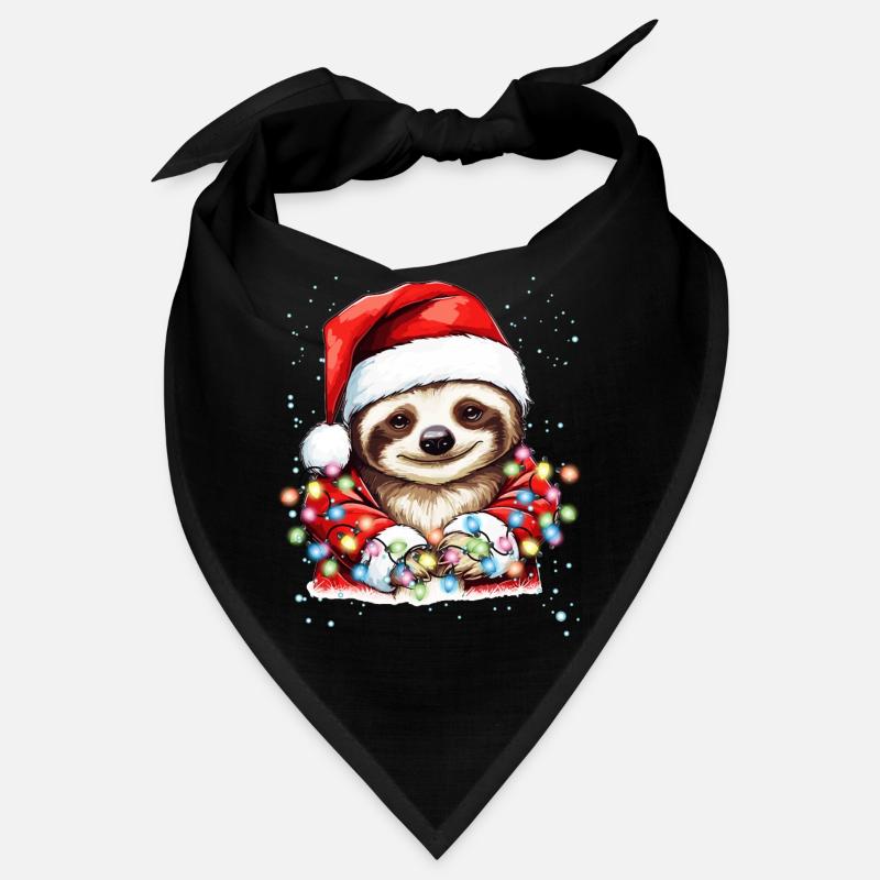 Weihnachtsdeko Faultier mit Weihnachtsbeleuchtung Bandana