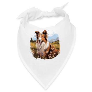 Hund Collie - Bandana - Weiß - Vorne