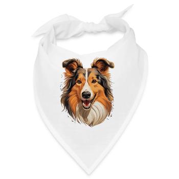 Hund Collie - Bandana - Weiß - Vorne