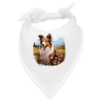 Hund Collie - Bandana - Weiß - Vorne