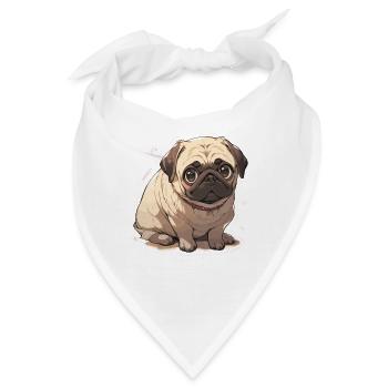 Mops Mops Hund Mops Leben Mops Geschenke - Bandana - Weiß - Vorne