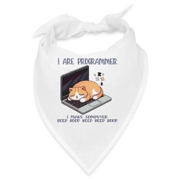 Ich bin Programmierer, fette schlafende Katze - Bandana - Weiß - Vorne