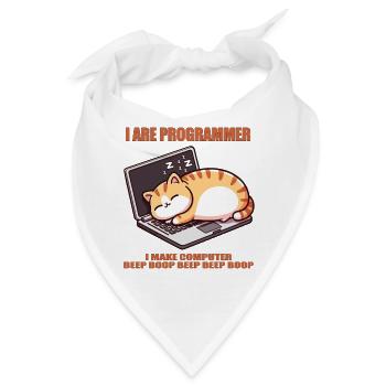 Ich bin Programmierer, fette schlafende Katze - Bandana - Weiß - Vorne