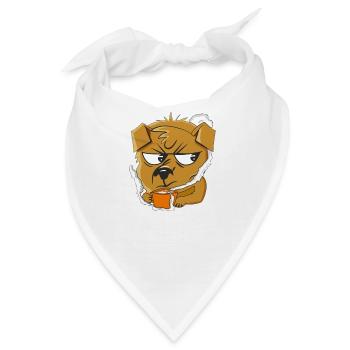 HUND GRIMMIG KAFFEE - Bandana - Weiß - Vorne