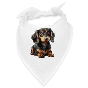 Hund Dackel - Bandana - Weiß - Vorne