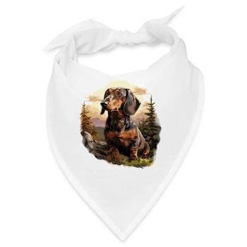 Hund Dackel - Bandana - Weiß - Vorne