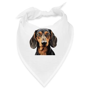 Hund Dackel - Bandana - Weiß - Vorne