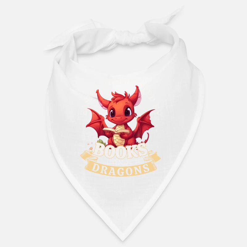 Easily Distracted By Books And Dragons: Drachen - Bandana - Weiß