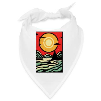 Moderne abstrakte Szene der Natur - Bandana - Weiß - Vorne