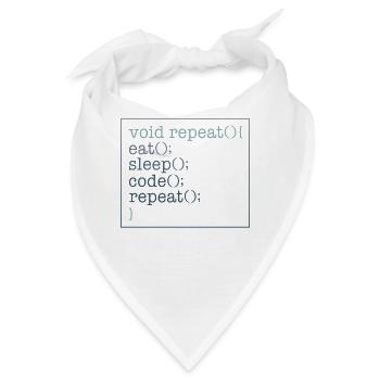 Programmierer-Shirt, Void Repeat Eat Sleep Code - Bandana - Weiß - Vorne