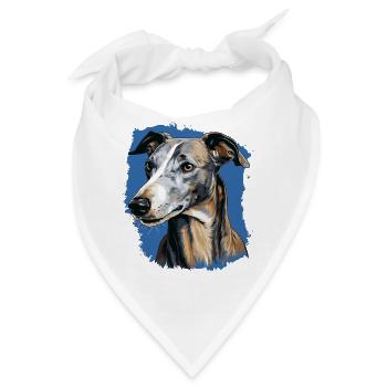 Hund Greyhound - Bandana - Weiß - Vorne