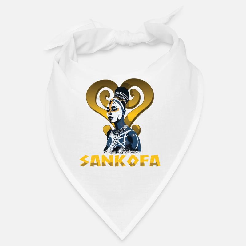 « Sankofa apprend du passé » Adinkra - Bandana - blanc