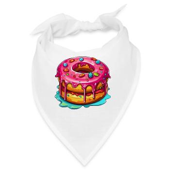 Der glasierte Doppel Donut - Bandana - Weiß - Vorne