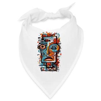 Die abstrakte Kunst abstrakter Gesichter - Bandana - Weiß - Vorne