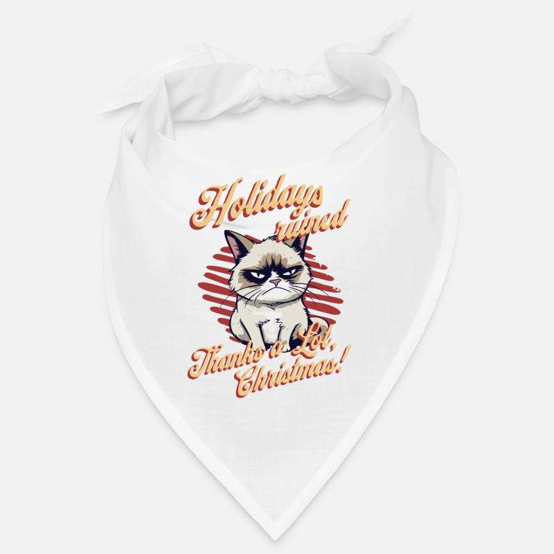 Angry Cat Xmas Sarcastic Funny Cat Meme Bandana