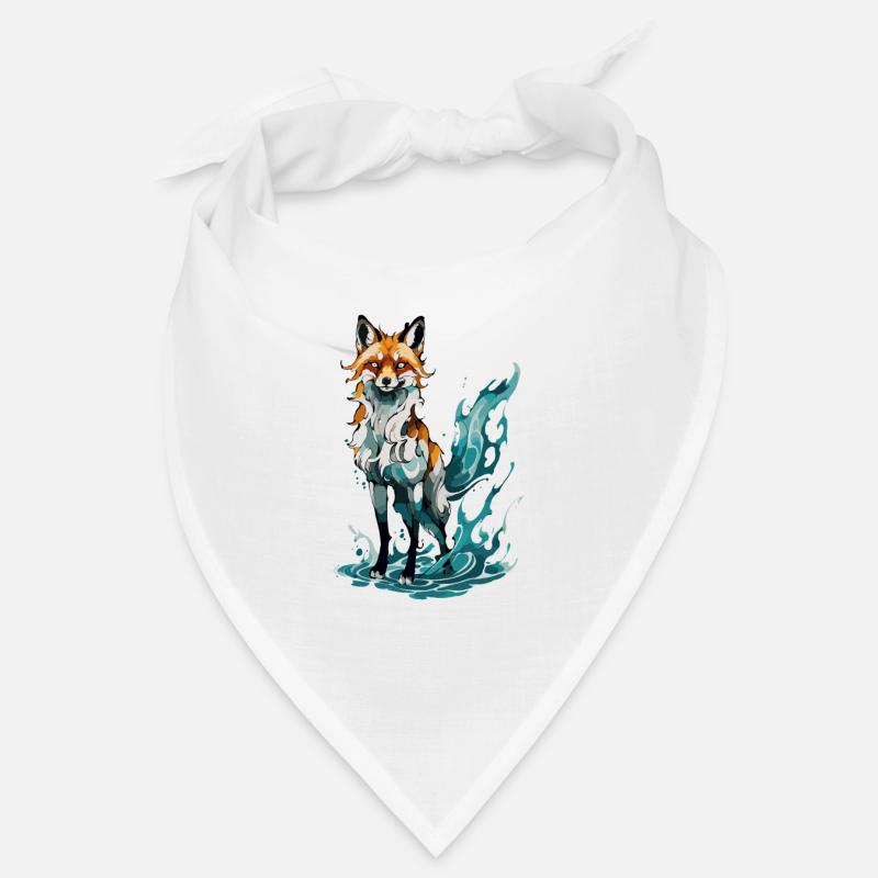 Fuchs steht in ruhigen Gewässern Bandana