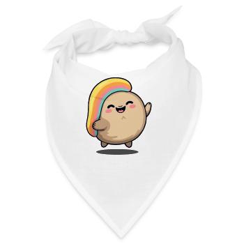 Glückliches niedliches Chibi Ding - Bandana - Weiß - Vorne