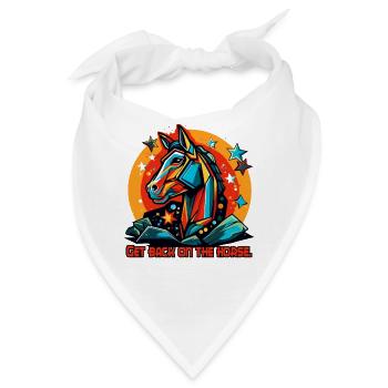 Zurück im Sattel, zurück aufs Pferd - Bandana - Weiß - Vorne