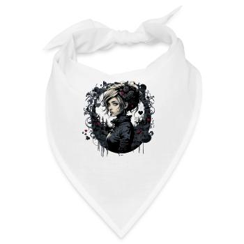 Hübsches Gothic emo girl - Bandana - Weiß - Vorne
