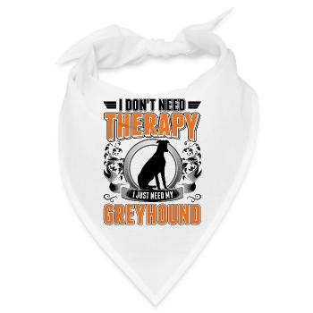 Windhund Therapie Greyhound Galgo - Bandana - Weiß - Vorne