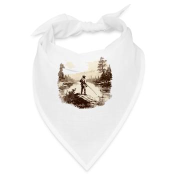 Forellenfischer Fliegenfischen Sportangler Angeln - Bandana - Weiß - Vorne
