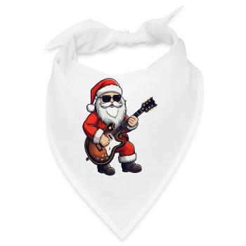 Weihnachtsmann Weihnachten Gitarre Heiligabend - Bandana - Weiß - Vorne