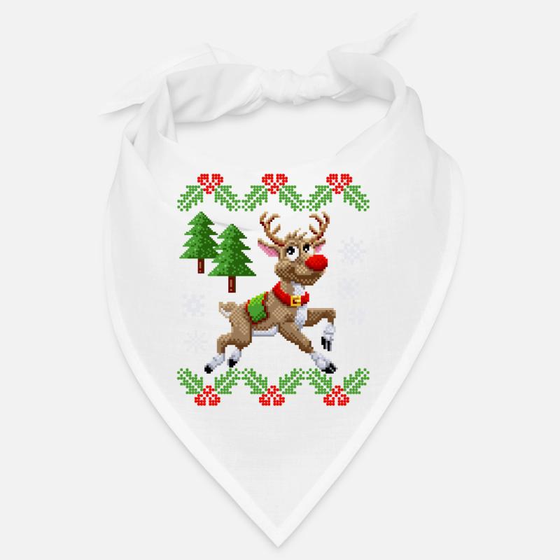 Pixel renne, pull moche, Noël pixel art Bandana