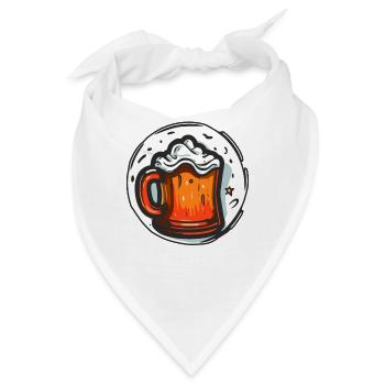 Ein Bierkrug mit Bier - Bandana - Weiß - Vorne