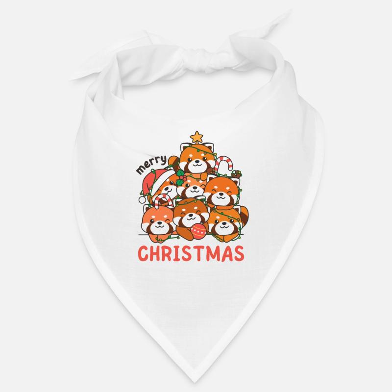 Red Panda Christmas Tree Merry Christmas Bandana